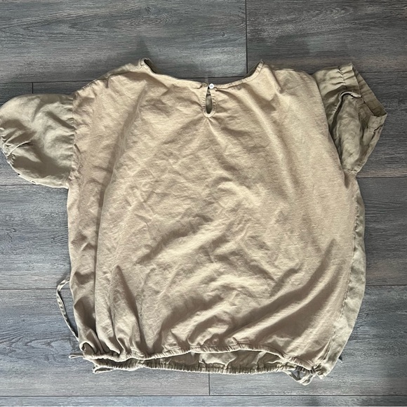 S Oliver linen/cotton short sleeve top with drawstring waist - Picture 2 of 3